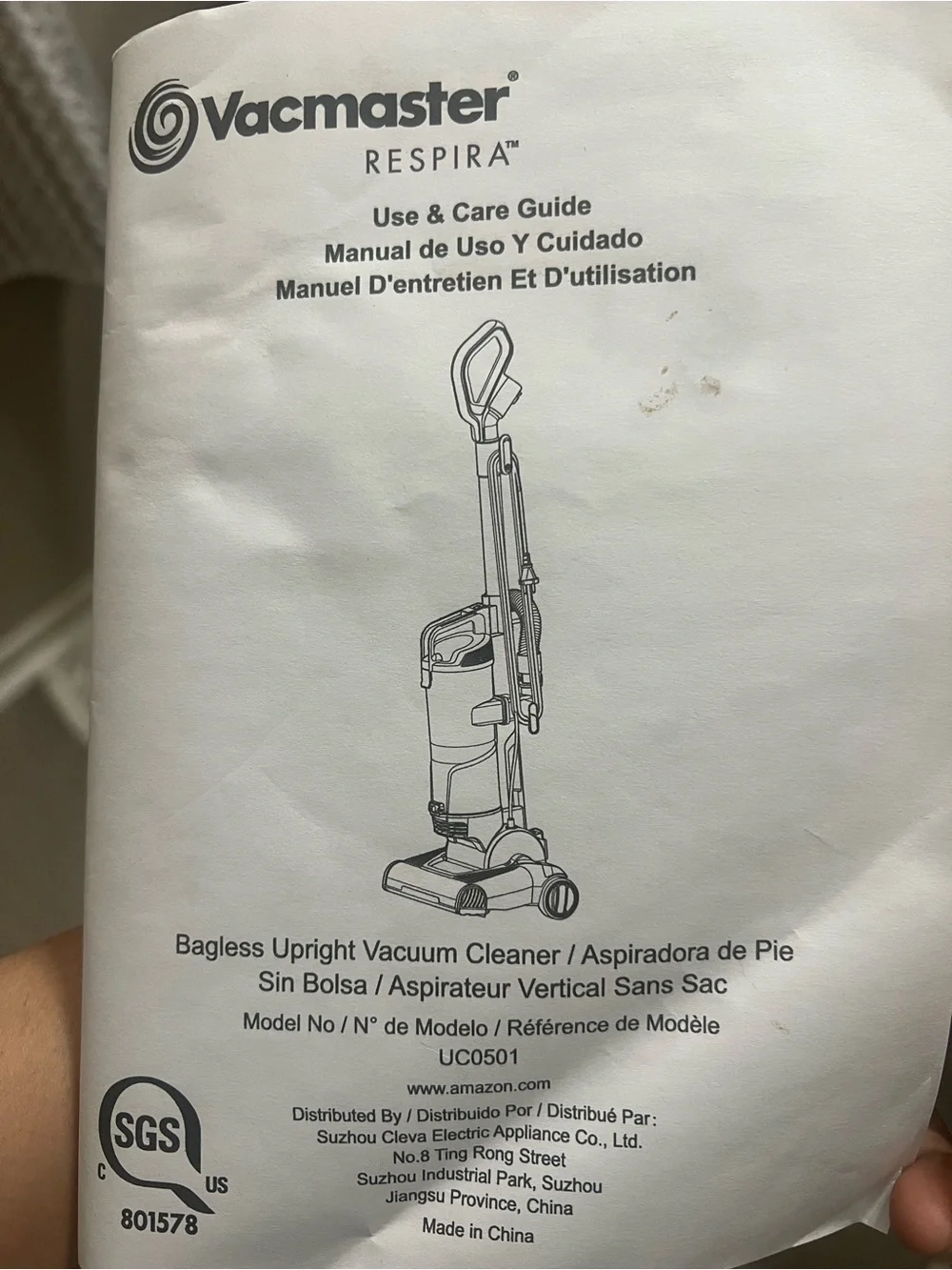 Upright Bagless Vacuum Cleaner - Black & Blue